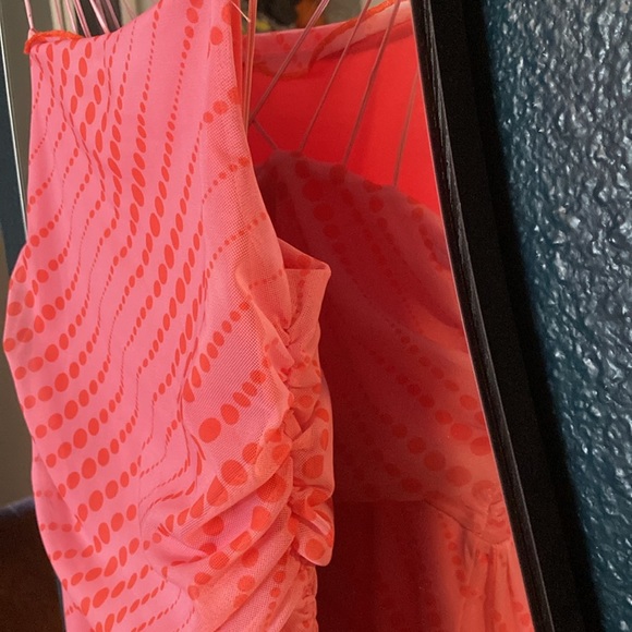 Urban outfitters  lined sheer midi strappy Barbie pink dress - Picture 6 of 9